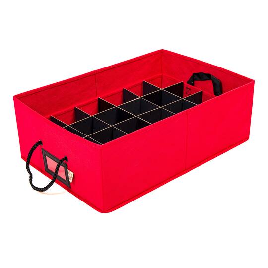 Santa's Bag 48ct. 3" Christmas Ornament Storage Box with Dividers